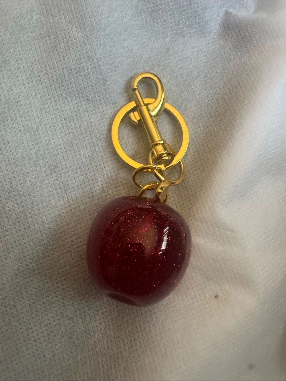 Apple Bag Charm Keychains - Assorted Colors ‼️PICK ONE‼️ (gold tone hardware)